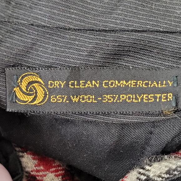 Vintage 80s Wool Plaid Pants Womens 14 34x28 Heavyweight - Picture 5 of 16